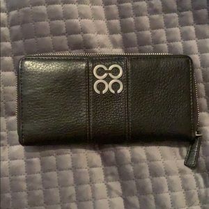Espresso Brown Coach Wallet, light pink inside